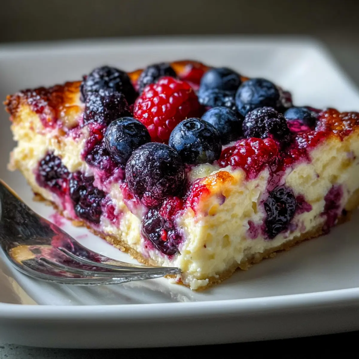 High Protein Berry Bake