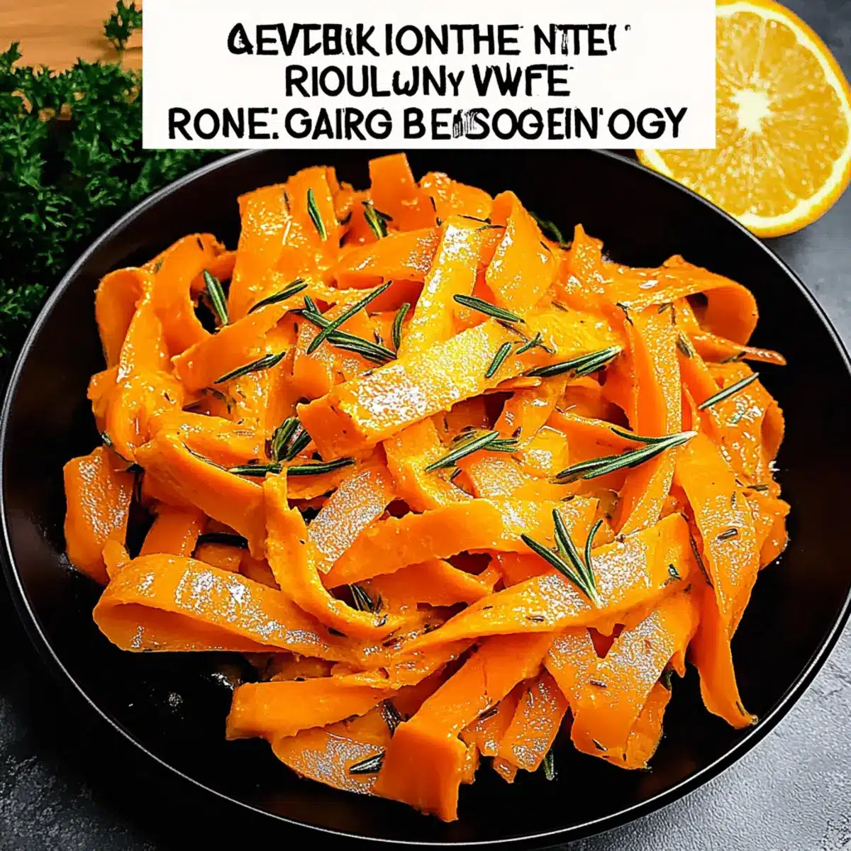 Carrot Ribbons with Rosemary Butter Sauce
