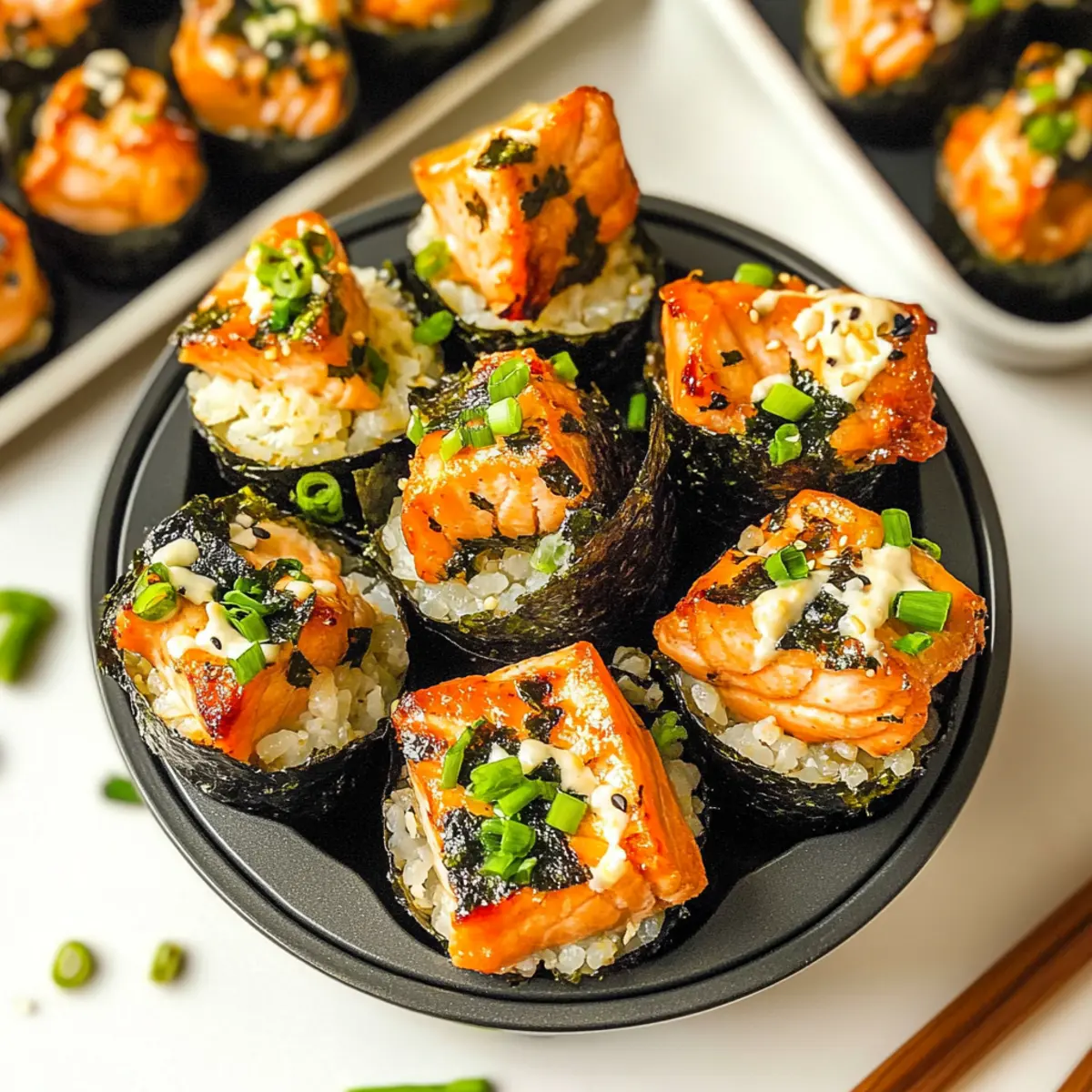 Baked Salmon Sushi Cups