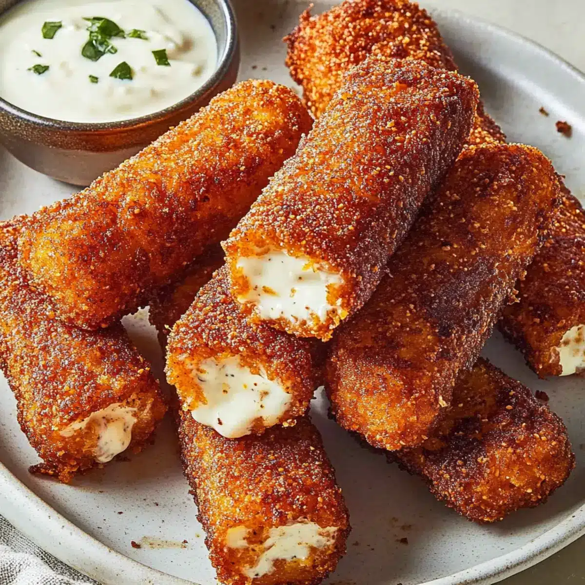 Crispy Nashville Hot Mozzarella Sticks