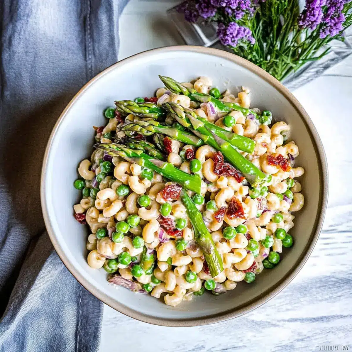 Lemon-Dijon Asparagus and Pea Macaroni Salad