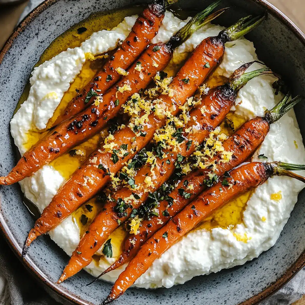 Roasted Carrots with Whipped Ricotta & Hot Honey