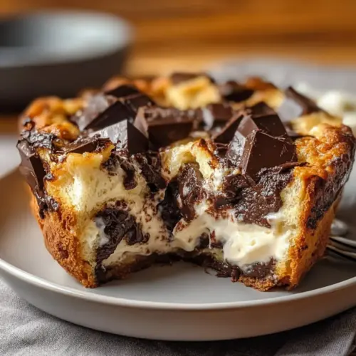 Decadent Chocolate & Cream Cheese Bread Pudding