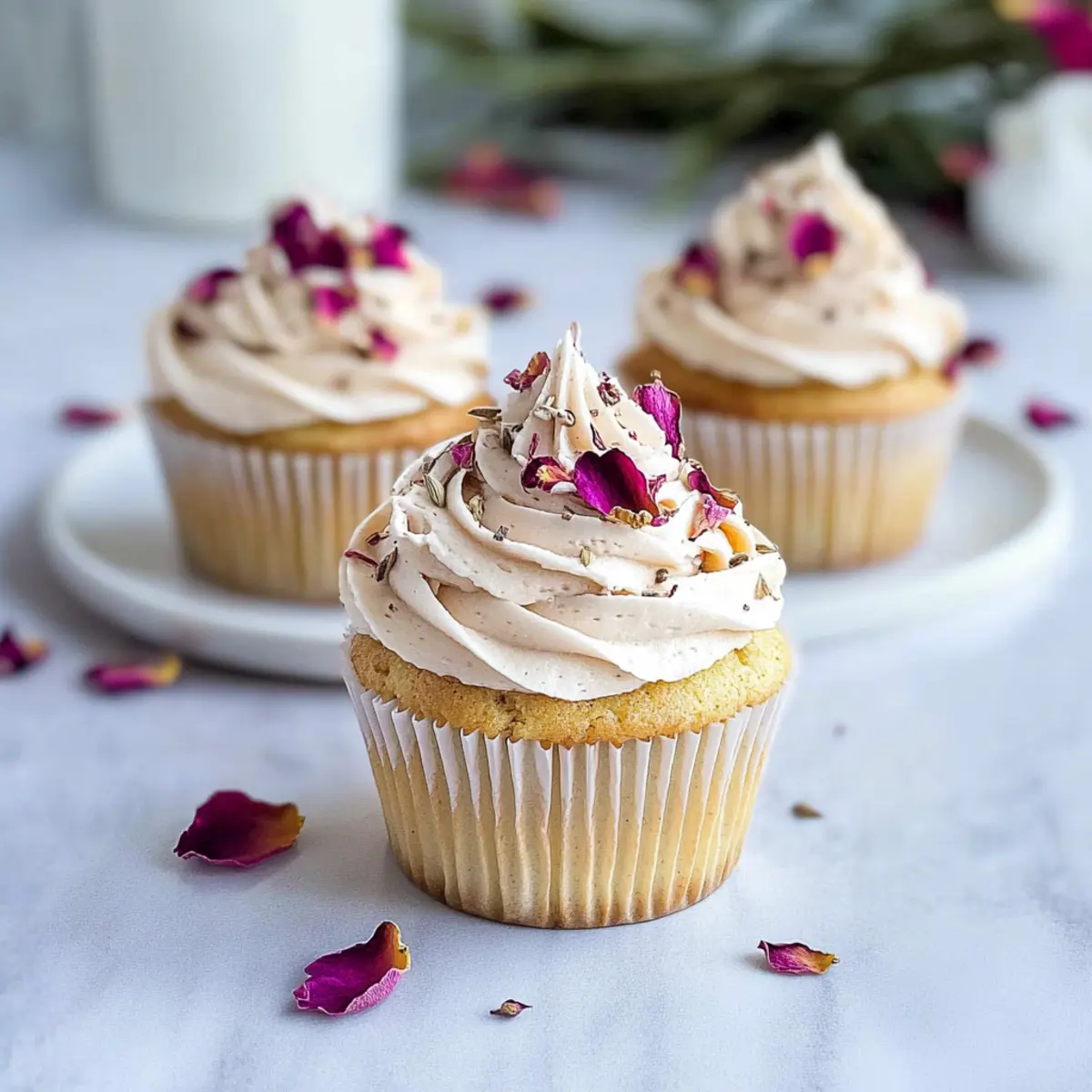 Vegan Cardamom Rose Cupcakes