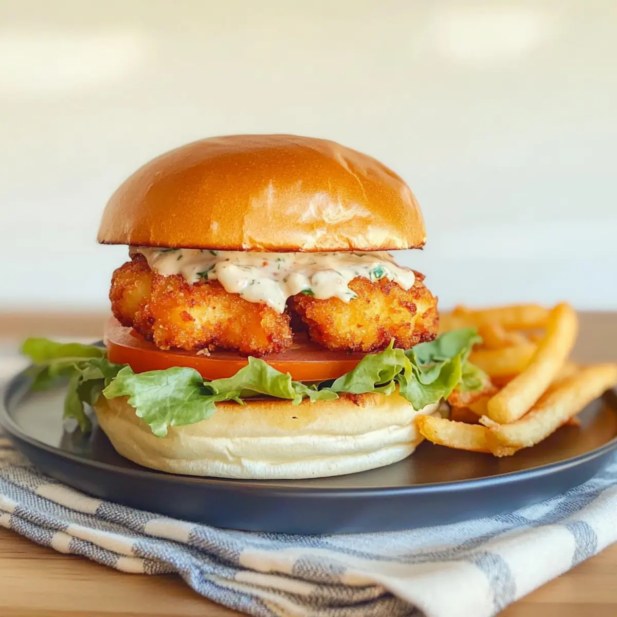 Crispy Fried Shrimp Burger