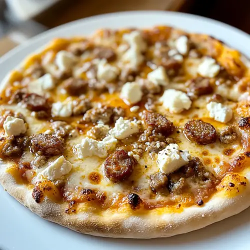 Hot Sausage Feta Honey Pizza
