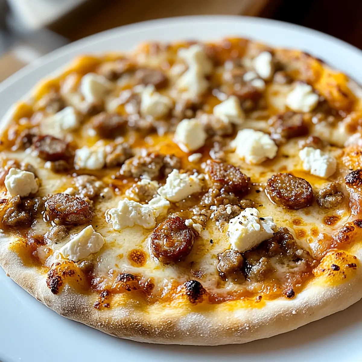 Hot Sausage Feta Honey Pizza