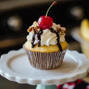 Homemade Banana Split Cupcakes