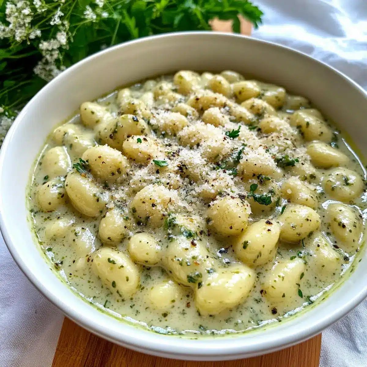 Creamy Garlic Pesto Gnocchi