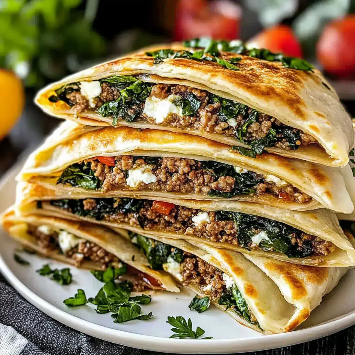 Turkish Gozleme with Lamb